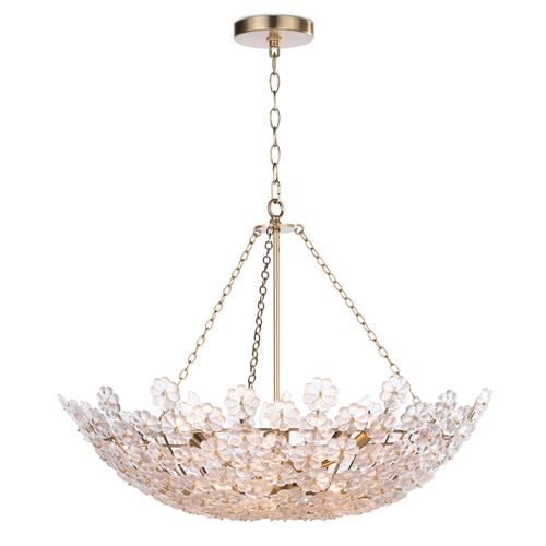 Charlotte Hollywood Regency Natural Brass Steel Chandelier