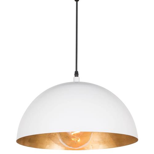 Sigmund Industrial Loft White Steel Gold Interior Pendant - Small