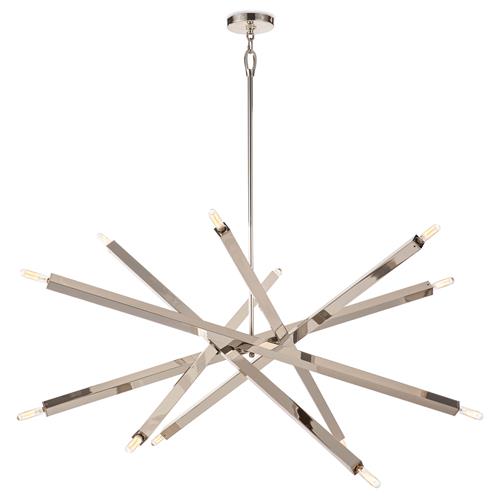 Viper Mid Century Polished Nickel Steel Adjustable Chandelier