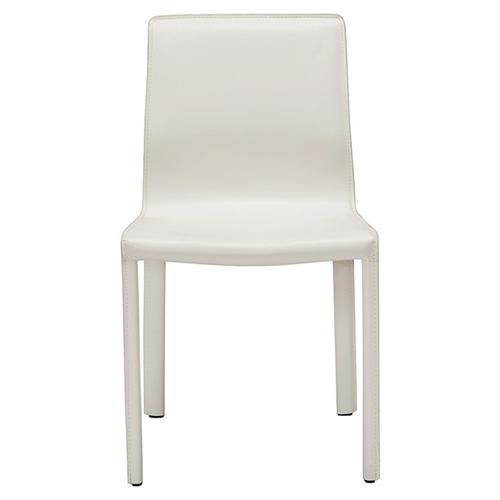 Jada Modern Classic White Upholstered Leather Dining Side Chair