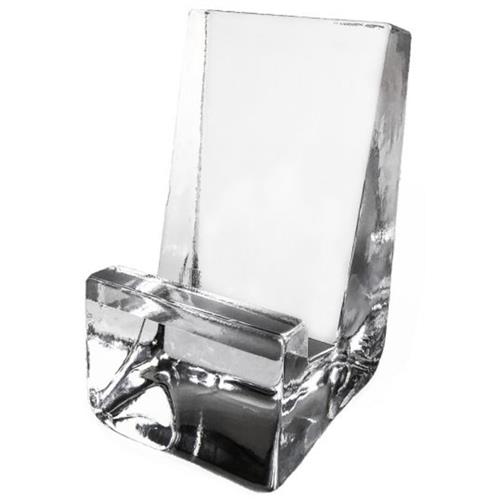 Simon Pearce Woodbury Modern Clear Glass Phone/Tablet Holder - Small