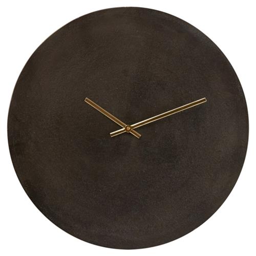 Elora Industrial Loft Black Aluminum Round Wall Clock - Small