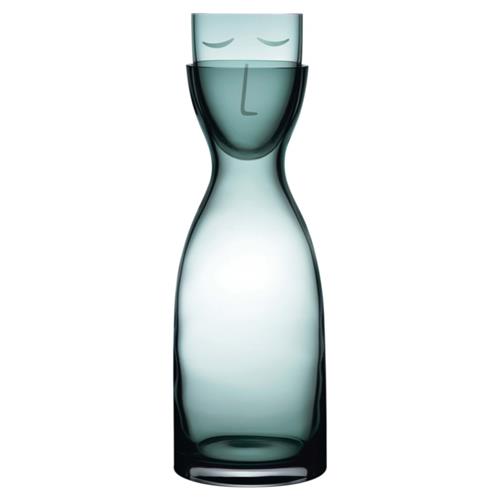 Mr. &amp; Mrs. Modern Classic Green Crystal Night Water Carafe Set - Large