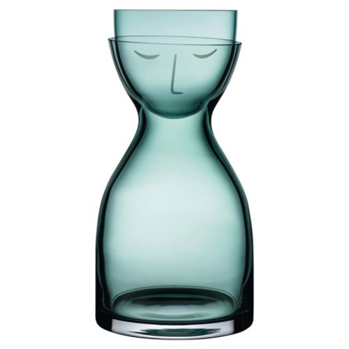 Mr. &amp; Mrs. Modern Green Crystal Night Water Carafe Set - Small