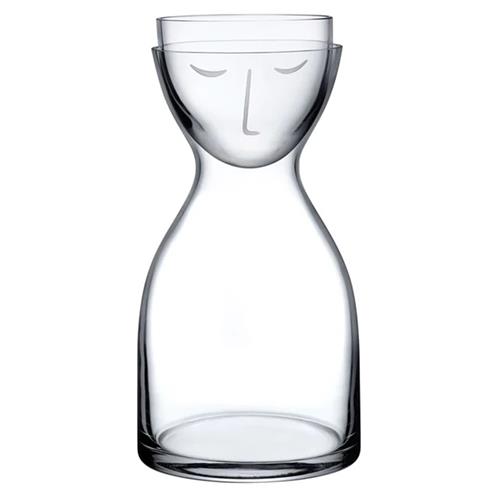 Mr. &amp; Mrs. Modern Classic Clear Crystal Night Water Carafe Set - Small