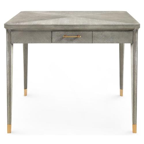 Bertram Coastal Beach Grey Cerused Oak Accent Detail Game Table