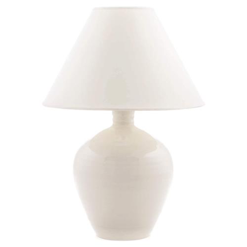 Simon Pearce Belmont Modern Empire Shade Crackle White Pottery Table Lamp