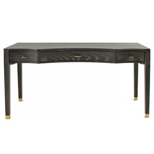 Nathan Modern Classic Dark Gray Cerused Oak Wood Desk