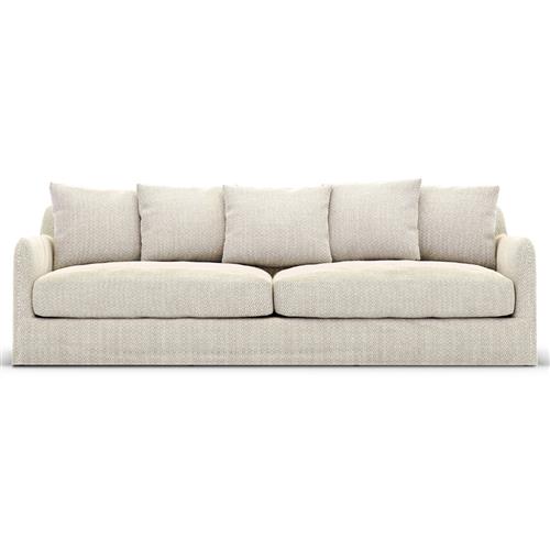 Cassandra Modern Classic Beige Slipcovered Outdoor Sofa - 92&quot;W