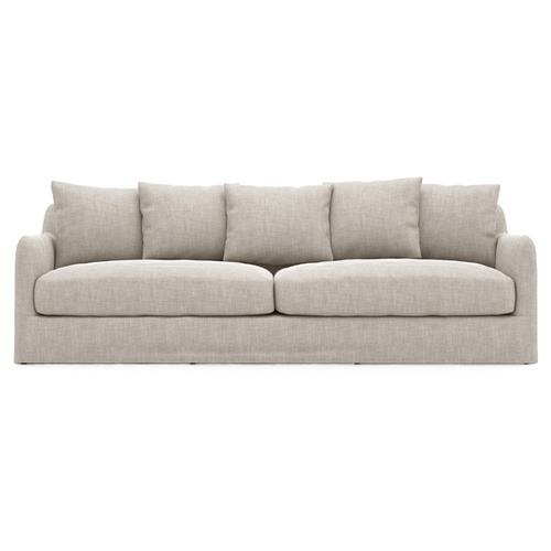 Cassandra Modern Classic Light Grey Slipcovered Outdoor Sofa - 92&quot;W