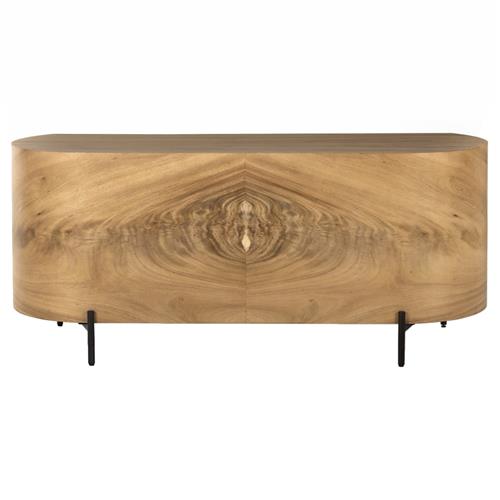 Khalil Modern Classic Brown Guanacaste Wood Executive Desk