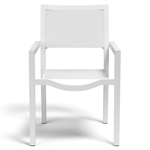 Jace Industrial Grey Performance Sling Outdoor Dining Arm Chair