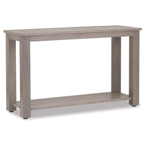 Ezra Modern Taupe Grey Aluminum Rectangular Outdoor Console Sofa