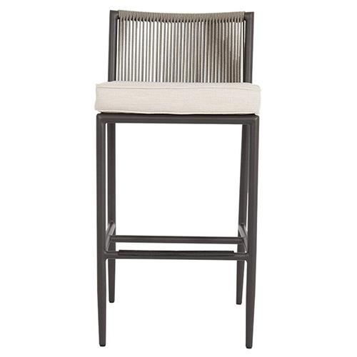 Aurora Mid Century Ash Cushion Graphite Aluminum Outdoor Counter Stool