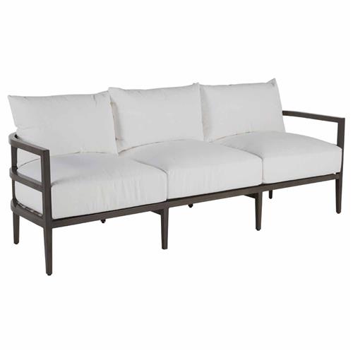 Santa Barbara White Performance Grey Aluminum Outdoor Sofa - 86.62&quot;W