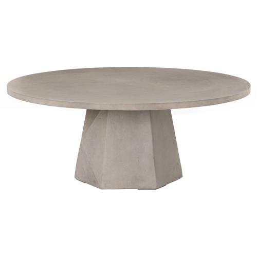 Barley Industrial Loft Grey Concrete Round Outdoor Coffee Table