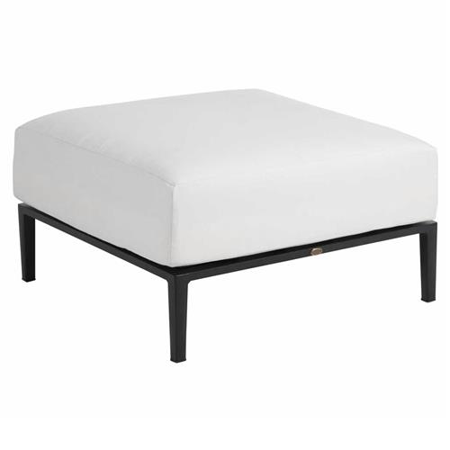 Havana Performance Cushion Black Frame Cane Square Outdoor Ottoman