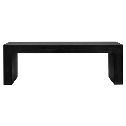 Leilani Industrial Loft Black Concrete Outdoor Bench