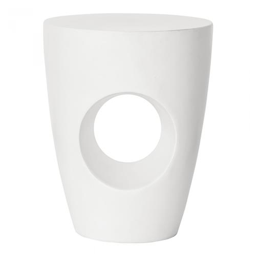 Ayaan Modern Classic White Concrete Round Outdoor Stool