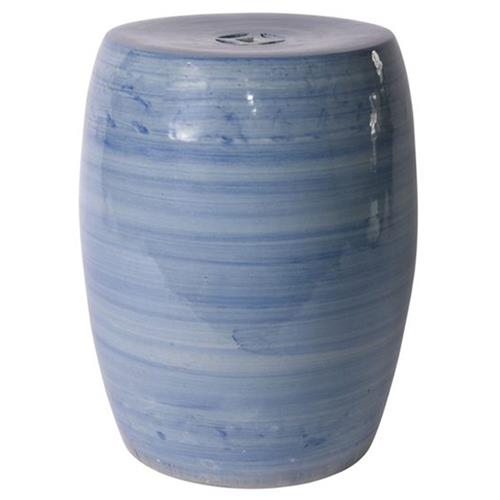 Adalynn Modern Classic Denim Blue Village Porcelain Outdoor Garden Stool