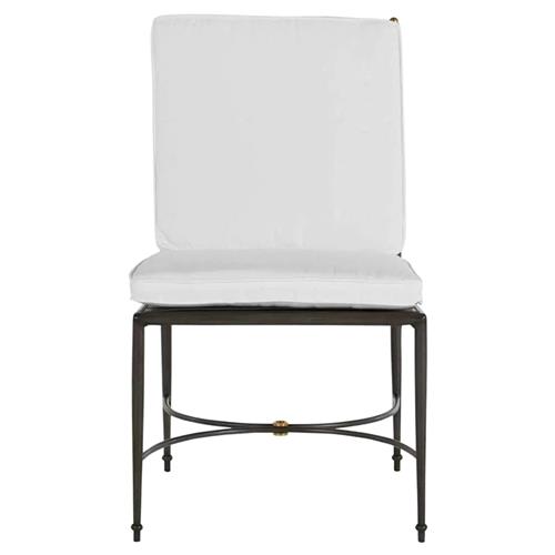 Roma Slate Grey Aluminum White Cushion Outdoor Dining Chair