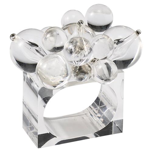 Cloud Modern Clear Acrylic Napkin Ring - Set of 4