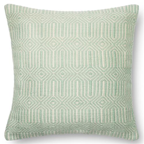 Inout Modern Classic Green Patterned Down Indoor Outdoor Throw Pillow - 22x22