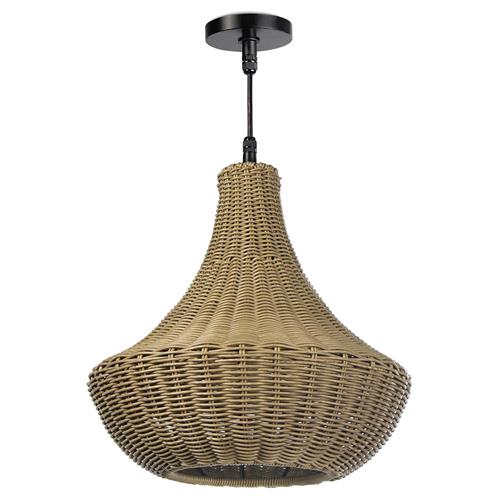 Vista Grey Brown Woven Outdoor Chandelier
