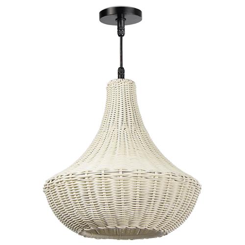 Vista White Woven Outdoor Chandelier