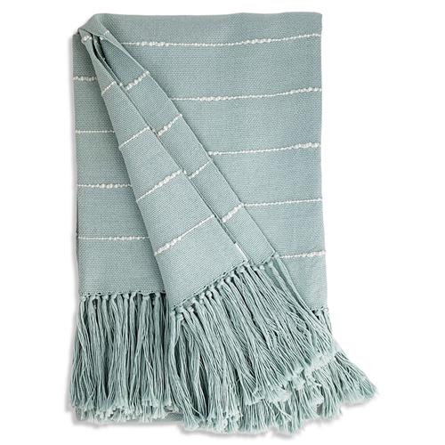 Pampa Modern Green Cotton Handwoven Throw Blanket