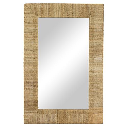 Heather Coastal Beach Natural Jute Rectangular Wall Mirror