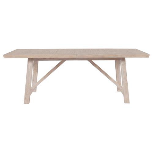 Miya Coastal Beach Cream Wood Rectangular Extendable Dining Table - 84-124&quot;W