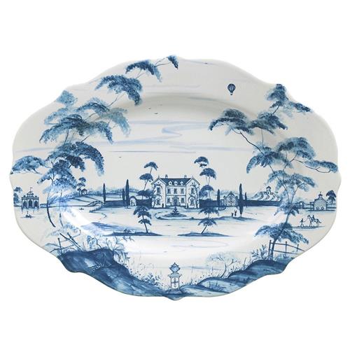 Juliska Country Estate Main House Delft Blue Ceramic Serving Platter