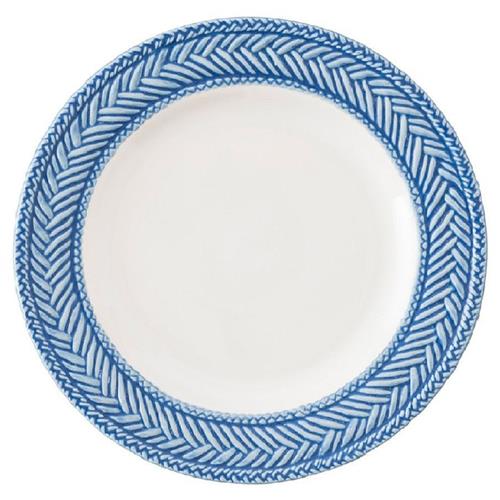 Juliska Le Panier Delft Blue Band White Ceramic Cocktail Plate