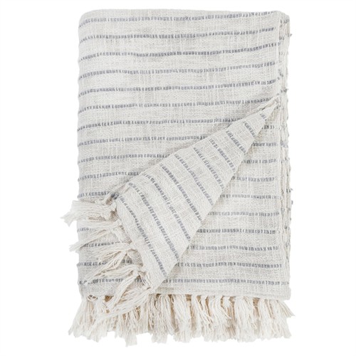 Jojo Coastal Beach Blue Cotton Striped Oversized Throw Blanket