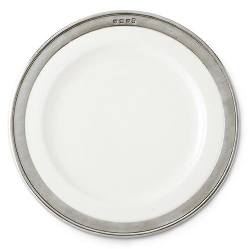 MATCH Modern Convivio Rim White Ceramic Dinner Plate