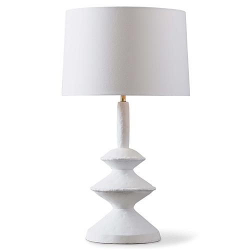 Hope Modern Classic White Aluminum Linen Shade Table Lamp