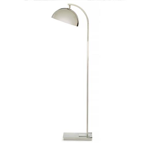 Otto Mid-Century Polished Nickel Steel Floor Lamp