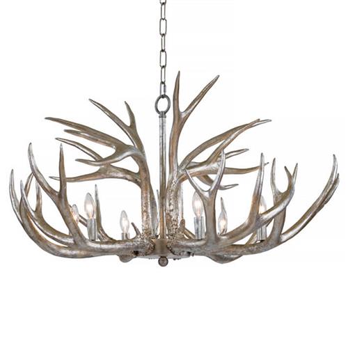 Antler Rustic Silver Resin Chandelier