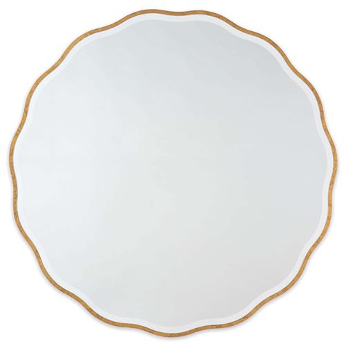 Candice Hollywood Regency Gold Resin Frame Round Mirror