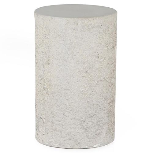 Otto Modern Classic White Concrete Outdoor Round End Table