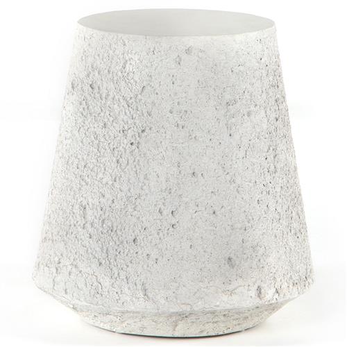 Otto Modern Classic White Concrete Outdoor Tapered End Table