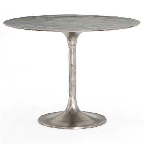 Mona Modern Classic Silver Aluminum Outdoor Bistro Table - 42&quot;W