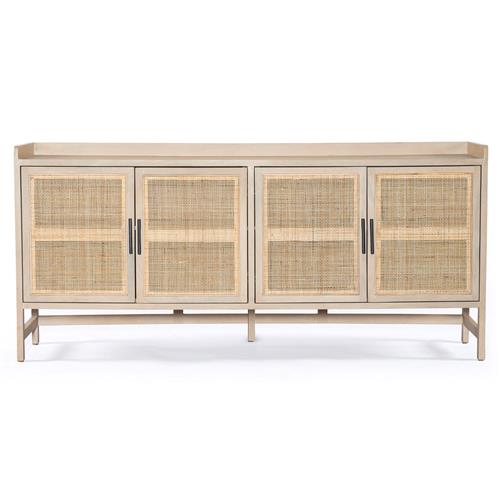 Corazon Global Bazaar Woven Natural Cane Brown Mango Wood Sideboard
