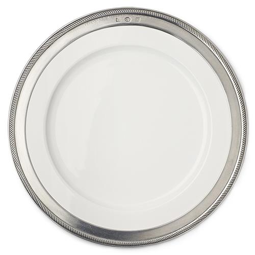 MATCH Modern Luisa Rim White Ceramic Dinner Plate