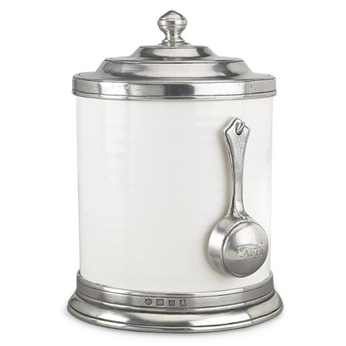 MATCH Modern Convivio White Ceramic Coffee Canister and Scoop