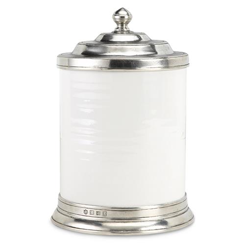 MATCH Modern Convivio Lid White Ceramic Canister - Small