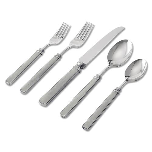 MATCH Modern Gabriella 5 Piece Pewter Flatware Place Setting