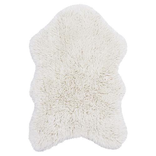Woolly Modern White Wool Shag Washable Rugs - 2&#39;5&quot;x3&#39; 7&quot;