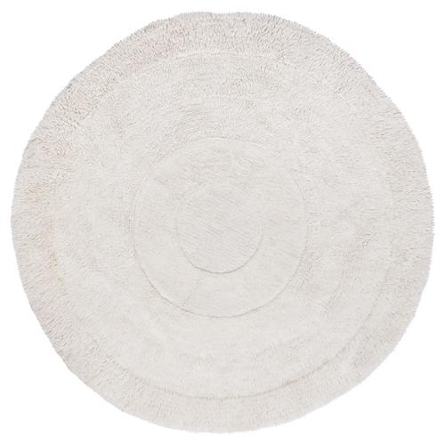 Arctic Circle Modern White Wool Shag Washable Rug - 8&#39;2&quot; Round